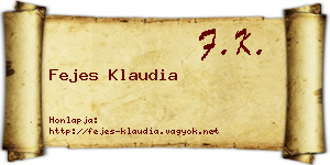 Fejes Klaudia névjegykártya